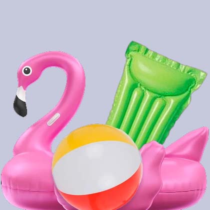 Матрас, круг и мяч